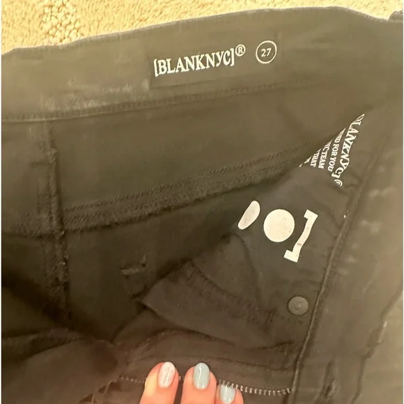 BLANK NYC Black wax coated denim skirt, 27